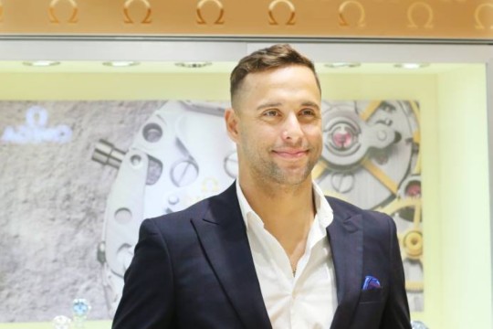 Swimming legend Chad Le Clos visits Omega Boutique at Doha Festival City