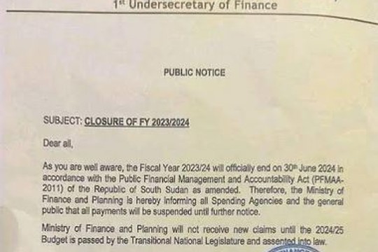 South Sudan Finance Ministry suspends payments amid budget crisis-Sudan