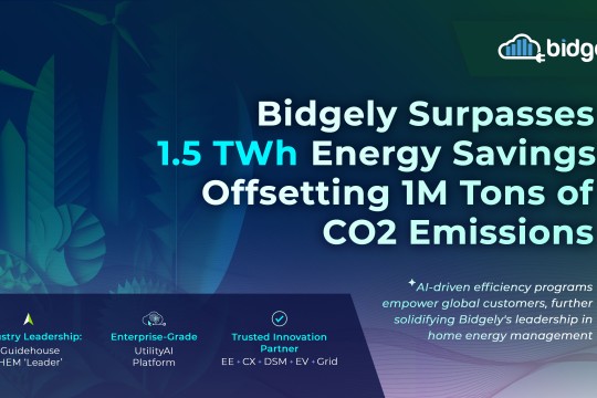 Bidgely تحقِّق إنجازًا بتجاوزها 1,5 تيراواط -ساعة من توفير الطاقة، مما أسهم في تعويض أكثر من مليون طن من انبعاثات ثاني أكسيد الكربون